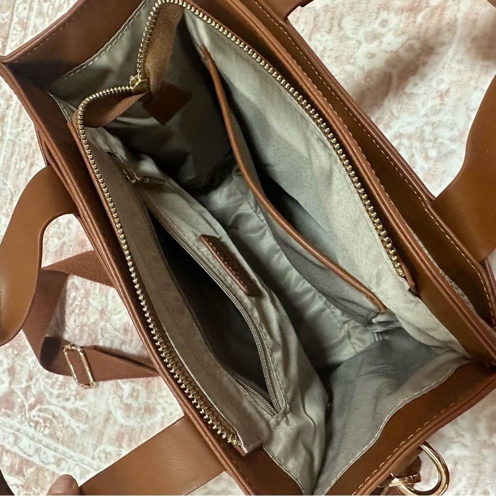 Bostanten 👜 Vegan Leather Brown Tote Bag - Picture 6 of 10